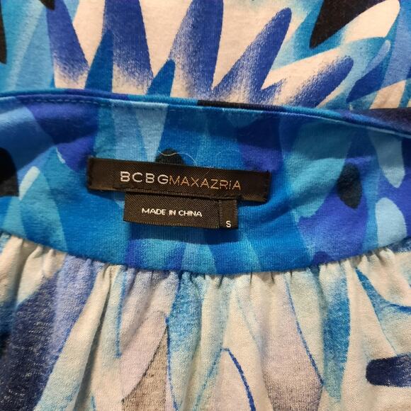 BCBGMAXAZRIA Dress Womens Small Blue Long Sleeve Pullover Sheath V-Neck - Picture 4 of 10